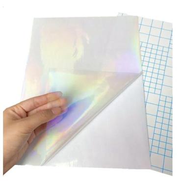 Imagem de Papel Adesivo Holográfico Vinil Clear Transparente A4 50Fls - Motivate