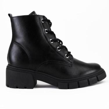 Imagem de Bota Feminina Coturno Tratorado Ramarim Tendência 24-12101, 38, Preto
