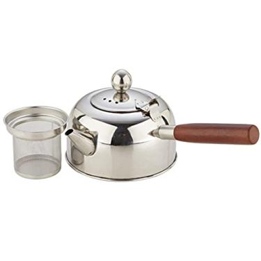 Imagem de Chaleira bule de chá, bule de chá, panela de indução, alça lateral, panela elétrica, panela de fundo plano, aço inoxidável 304, chaleira de chá Kung Fu, chaleira para ferver (C,680 ml)