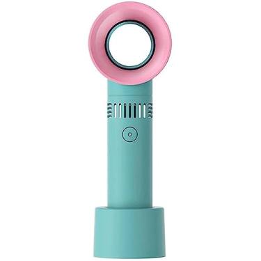 Imagem de AQIANGJY Ventilador de pé, mini ventilador de 3 configurações de velocidade, ventilador de maquiagem portátil sem lâmina, ventilador portátil recarregável por USB de 2000 mAh, ventilador pessoal de