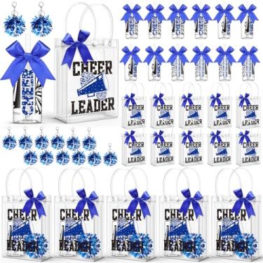 Imagem de LemonRoad 36 peças de presente de líder de torcida a granel para copo de torcida copos pompom chaveiro sacos arco torcida garrafas de água com tampa e canudo para líder de torcida mulheres menina