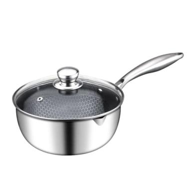 Imagem de Panela de sopa moderna engrossada de aço inoxidável pote de leite pote de suplemento alimentício doméstico não revestido antiaderente macarrão panela de sopa (pequena)