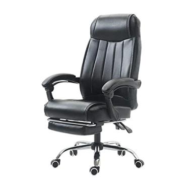 Imagem de UISLA Mesa de escritório ergonômica com encosto alto, ajustável, giratória, couro PU, escritório executivo com braços e apoio para os pés, para sala de estudo e conferência de escritório em casa