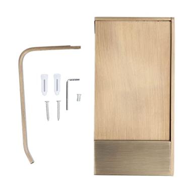 Imagem de Suporte de papel higiênico prateleira de telefone antigo cobre ouro organizador de armazenamento de banheiro com prateleira espaçosa para a maioria dos rolos de papel