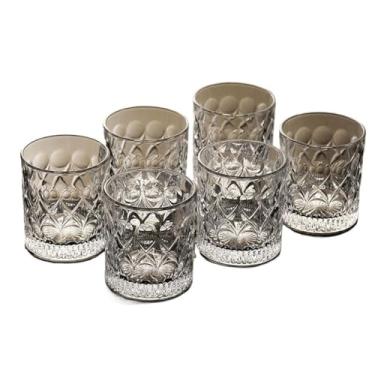 Imagem de URGDWEKJY Canecas de cerveja copo de cerveja chinês copo de cerveja de vidro criativo conjunto de 300 ml copo espiritual leve luxo esculpido copo de vinho 6 peças copo de cerveja (A)