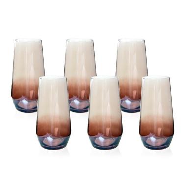 Imagem de Jogo De Copos Copa E Cia 6 Peças Bruma 545 Ml âmbar