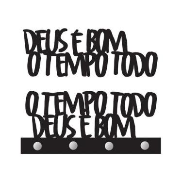 Imagem de Porta Chaves Deus É Bom Mdf - Intempo Design