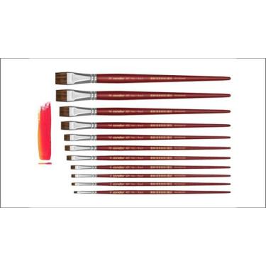 Imagem de Kit 11 pincel chato reto 421 artista orelha de boi 0 - 20 condor