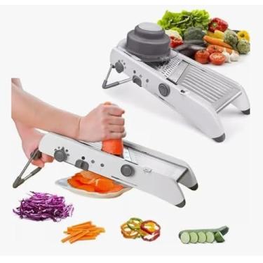 Imagem de Cortador Profissional de Legumes, Fatiador e Ralador Multifuncional, Mandolina