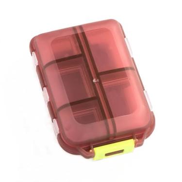 Imagem de Pacote com 1 organizador de comprimidos de viagem – Estojo de comprimidos com 10 compartimentos, caixa compacta e portátil para medicamentos diários, vitaminas e suplementos, perfeita para
