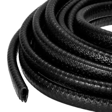 Imagem de PATIKIL Protetor de borda de borracha, tira de vedação protetora de borda de canal U de 10 m x 10 mm x 7 mm com clipes de metal para borda de 1-3 mm para cantos de mesa de chapa metálica de porta de