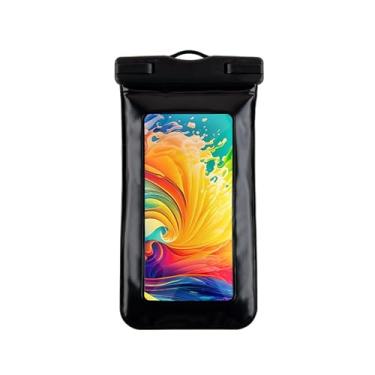Imagem de Bolsa à prova d'água, capa impermeável, bolsa seca para celular IPX8 Essenciais de praia, 7 polegadas (preta)