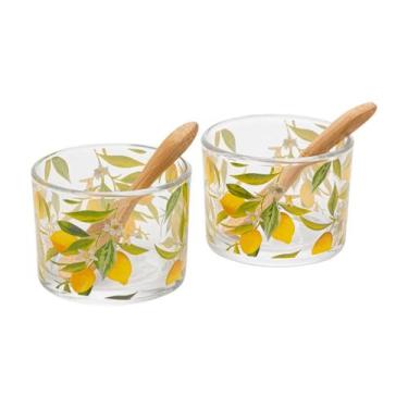 Imagem de Conjunto De 2 Molheiras Com Colher Bambu Decoração Cozinha - Lyor