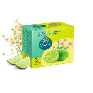 Imagem de Chá Vverd Camomila com Limão 10 Sachês Alívio do Estresse e Bem Estar 