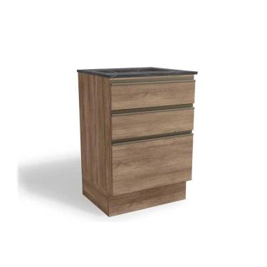 Imagem de Balcão De Cozinha Maxxi G743 P/ Cooktop 60cm Nogal/cinzel - Kappesberg