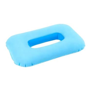 Imagem de DimyFew Almofada inflável para piercing de orelha, macia e leve, com revestimento em PVC aveludado, ideal para quem dorme de lado, portátil para sala de, Azul