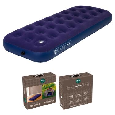 Imagem de Colchão Inflável Solteiro Mor Multiuso com Fole - Azul