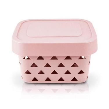 Imagem de Cesto Organizador Com Tampa (P) Rosa - Jaacki Design
