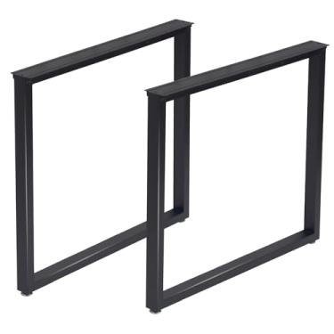 Imagem de Taelakeni Pernas de mesa de mesa de metal de 71 cm, perna de mesa de jantar de estilo industrial resistente com almofadas de ajuste para pés, 71 cm x 89 cm