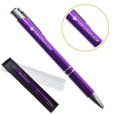 Imagem de Caneta Personalizada Coloridas Cursos Metal Profissional Enfermagem - 