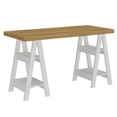 Imagem de Mesa Para Escritório Escrivaninha Home Office Art A02 Olmo Branco - Lyam Decor