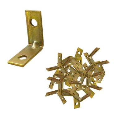 Imagem de Suporte Cantoneira L 35x35mm Aço 4 Furos Kit 25pçs - NV691 - Bcalos