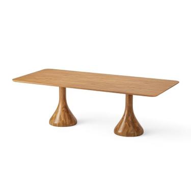 Imagem de Mesa De Jantar Retangular De Madeira Dubai 210cm X 100cm Champagne