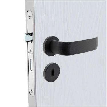 Imagem de Fechadura Interna Grand Icaro Roseta Redonda Ros22 Preto Fosco 40mm (4