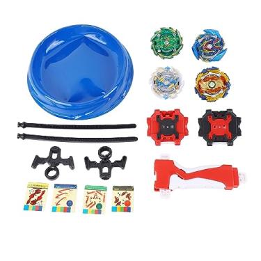 Imagem de TOPINCN Brinquedo Giroscópio de Rotação 4 Em 1, Giratório 2 Lançadores, Jogo de Batalha de Brinquedo Giroscópio Removível, Brinquedos Educativos para Jardim de Infância, Brinquedos