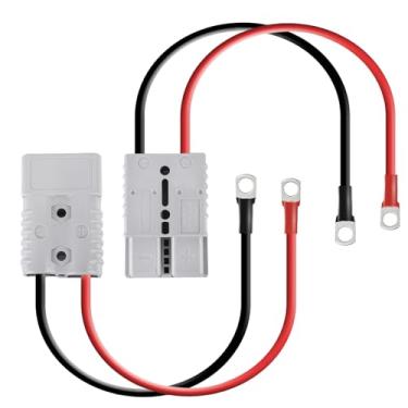 Imagem de YENJO Cabo conector de plugue Anderson 6AWG, 2 peças de conector rápido de bateria para carros a bateria, carros turísticos, solar, trailer, tratores, motores (120A, 50 cm)