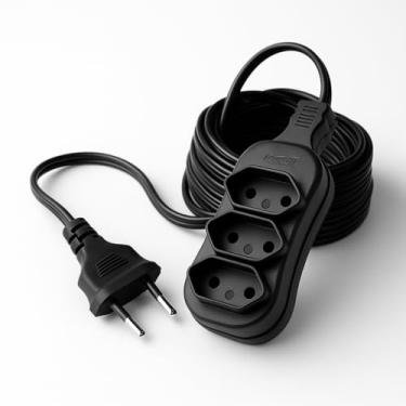 Imagem de Extensão Elétrica 10 Metros Tripolar 3 Tomadas 10A – Cabo Reforçado, Padrão ABNT, Alta Resistência e Segurança – Ideal para Casa e Escritório