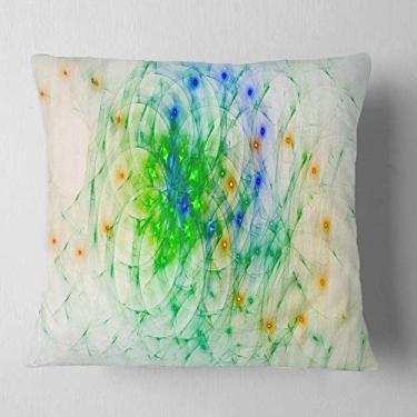 Imagem de Design verde esboço de cores fractais sala de estar, sofá, almofada de alta qualidade + capa de almofada impressa em ambos os lados 66 x 66 cm