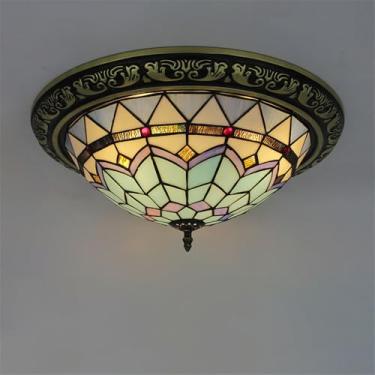 Imagem de Luminária de teto LED contemporânea de luxo para quarto, estilo retrô americano, criativa, para sala de estar, restaurante, escritório, casa de campo, hotel, corredor, café, bar, com vidro c