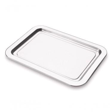 Imagem de Bandeja Inox Hospitalar 28x42 Cm Multiuso Esterilização Aço Inoxidavel Servir Casa Cozinha Bar