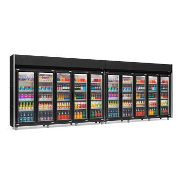 Imagem de Expositor 10 Portas Geas10p Gelopar Auto Serviço Preto 4 Prateleiras 220v
