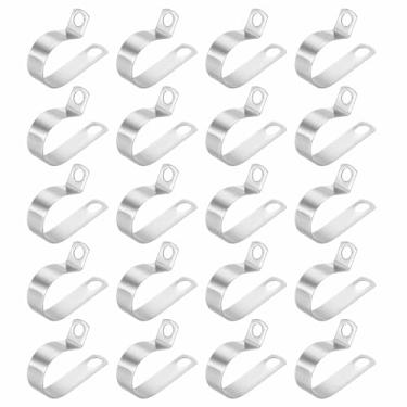 Imagem de HARFINGTON 20 peças de grampo de fio de metal 30 mm (1-3/40.6 cm) (30 mm) clipe de cabo de conduíte de aço inoxidável 304 grampo de cabo de fixação para instalação doméstica industrial fio de