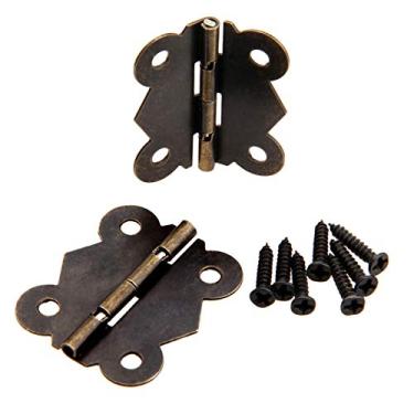Imagem de 2 Pcs Bronze Antigo/Armário De Prata Dobradiças De Ferro De Ferro De Ferro Acessórios Móveis Caixa De Madeira Dobradiças Móveis Acessórios 40x34mm YYDFPIIA (Color : Bronze)