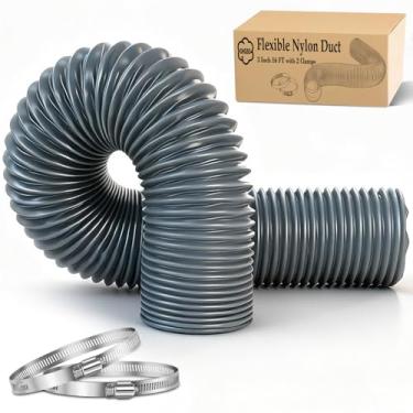 Imagem de DHGBD Mangueira de duto de nylon flexível de 7,6 cm x 4,6 m - Tubo de ventilação para aquecedor de ar diesel, mangueira de ventilação resistente ao calor para trailer, garagem, barco e oficina