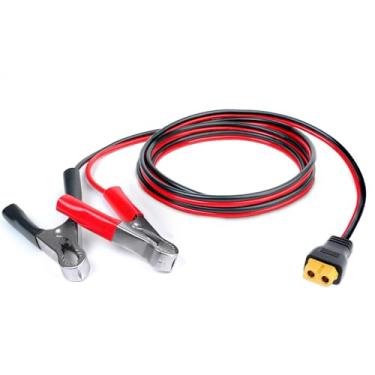 Imagem de Ledvillage Cabo conector XT60 para clipe jacaré, grampo de bateria 12AWG 12V para cabo de extensão fêmea XT60 Cabo de arranque ideal para estação de energia, painel solar, carro (100 cm)