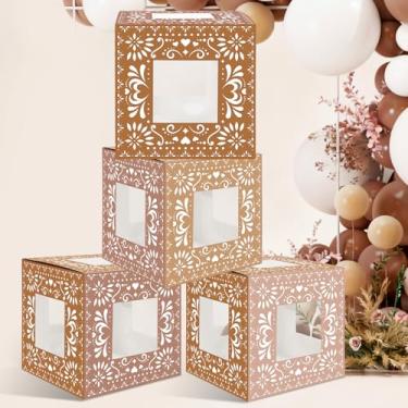 Imagem de JarThenaAMCS 4 peças Cielito Lindo decoração de festa de chá de bebê México caixas de balão transparentes para festa temática mexicana suprimentos de revelação de gênero