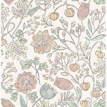 Imagem de NuWallpaper Papel de parede Pastel Southern Trail destacar e colar, rosa