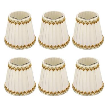 Imagem de Acouto 6 Unidades de Abajur Simples e Moderno Abajur de Vela Pequena Lâmpada E14 - Luminárias de Mesa, Piso, Lustre e Parede Perfeitas, Acessórios de Iluminação de Tecido Decorativo