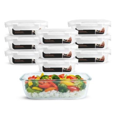 Imagem de Kit 10 Potes De Vidro Hermético Marmita Travas Premium 640ml - U4HOME,