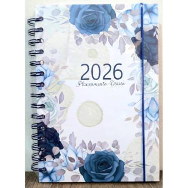 Imagem de Agenda 2026 Grande 14,5cmX21cm Datada 168 folhas Capa dura Adequado para trabalho e estudo(FLORAL 3)