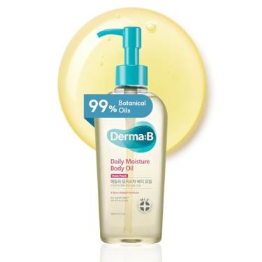 Imagem de DERMA:B Daily Moisture Body Oil 200ml, Natürlich Pflanzen Zutaten, Leicht Körperöl, Baby Kinder Erwachsene, Mandelöl Arganöl, Trockene Haut, Pfirsich Duft, Massageöl, Körperpflege, Hautpflege