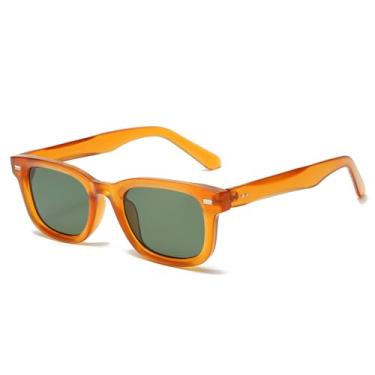 Imagem de Óculos de Sol Punk Femininos com Lentes Gradientes UV400 e Rebites para Esportes ao Ar Livre, Corrida e Ciclismo, Laranja e Verde Escuro