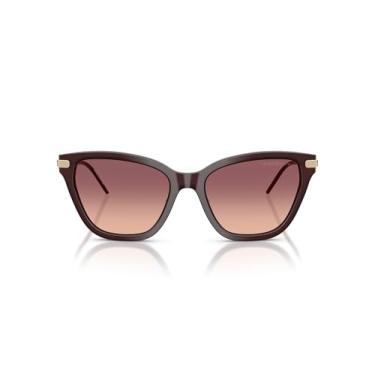 Imagem de Emporio Armani Óculos de sol feminino EA4251 Cat Eye, opala brilhante bordeaux/rosa gradiente violeta, 54 mm, Opala brilhante bordeaux/rosa gradiente violeta, 54 mm
