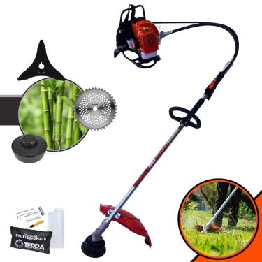 Imagem de Roçadeira Costal Terra GRC-430 À Gasolina 2T 43cc 1,7HP de Potência Completo Com Lâmina 40 Dentes de Vídea + Lâmina 3 Pontas + Carretel de Nylon