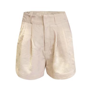 Imagem de Shorts Feminino Hering Pregas Off White-Feminino