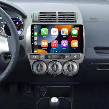 Imagem de Rádio estéreo para carro 2 + 64 G para Honda Fit Jazz 2002-2008, rádio com tela sensível ao toque de 9 polegadas para Honda Fit Jazz Head Unit com câmera de backup sem fio Carplay Android GPS Navi AHD